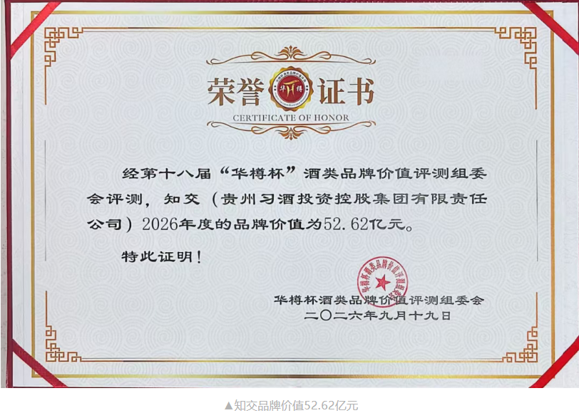 喜报!贵州习酒斩获“华樽杯”多项重磅荣誉
