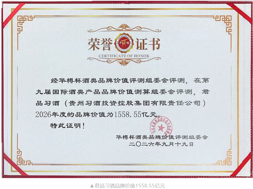 喜报!贵州习酒斩获“华樽杯”多项重磅荣誉